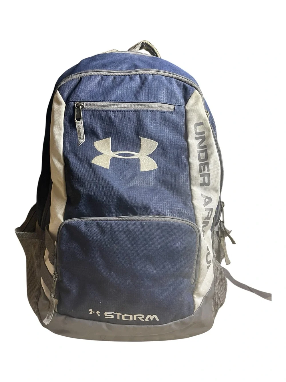 Under Armour UA Storm Hustle Backpack Blue Silver Laptop School Book Bag
